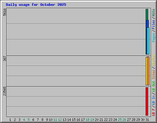 Daily usage for October 2025