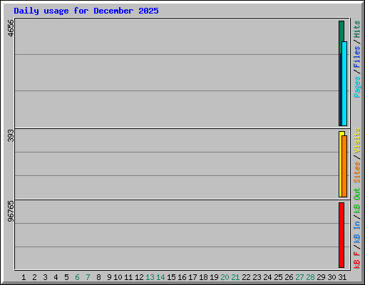 Daily usage for December 2025
